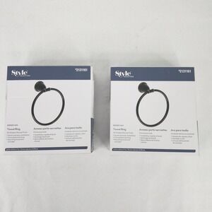 Set of 2 Style Selections Towel Ring Oil Rubbed Bronze Donevan 2131161 New